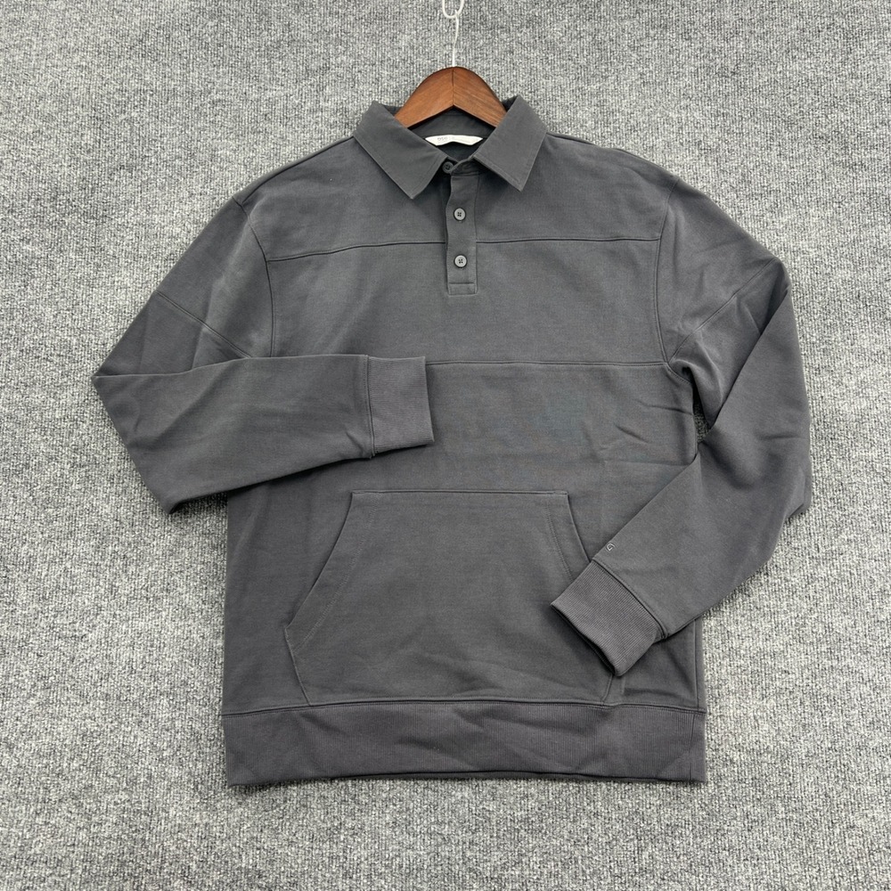 DSG Twitch Allison Polo Top Men S Gray Cotton Long Sleeve Preppy Casual Basics